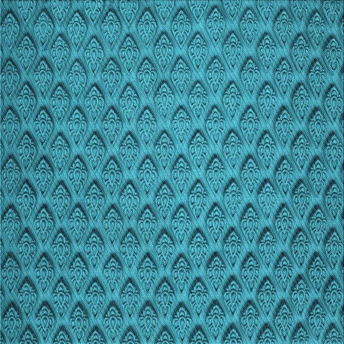 Round Machine Washable Transitional Dark Cyan Green Rug, wshpat2341lblu