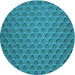 Square Machine Washable Transitional Dark Cyan Green Rug in a Living Room, wshpat2341lblu