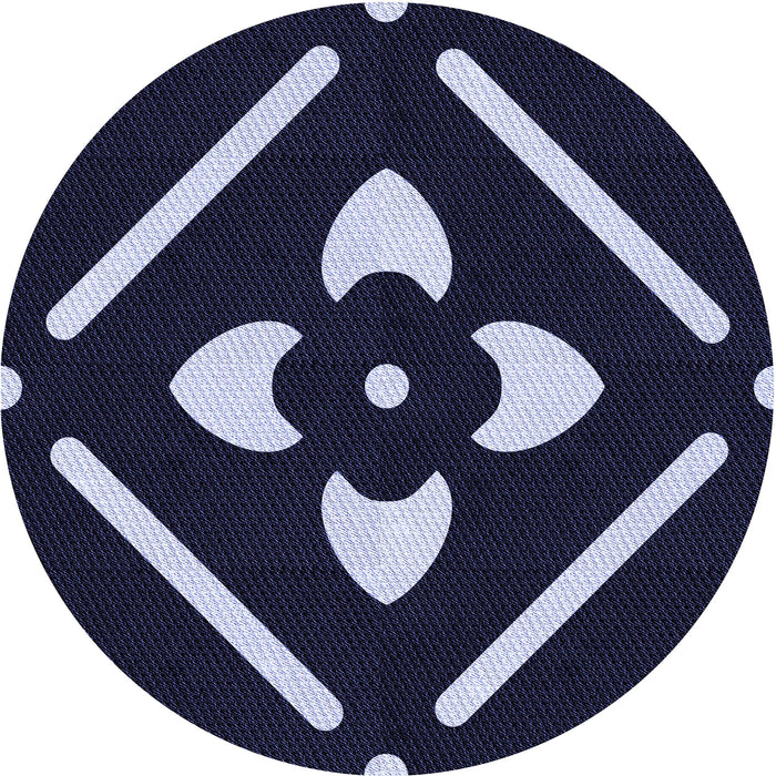 Square Patterned Light Purple Blue Rug, pat2342blu