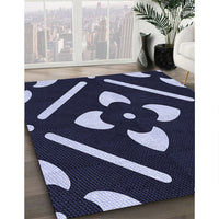 Patterned Light Purple Blue Rug, pat2342blu