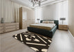 Patterned Dark Almond Brown Rug in a Bedroom, pat2342brn