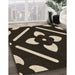 Machine Washable Transitional Dark Almond Brown Rug in a Family Room, wshpat2342brn