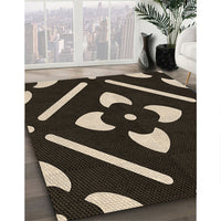 Patterned Dark Almond Brown Rug, pat2342brn