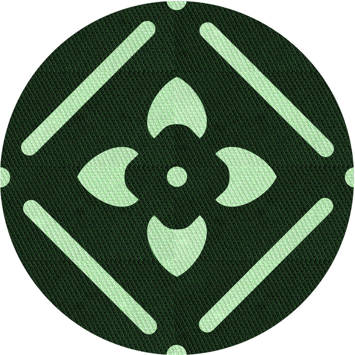 Square Machine Washable Transitional Black Rug in a Living Room, wshpat2342grn