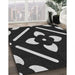 Machine Washable Transitional Black Rug in a Family Room, wshpat2342gry