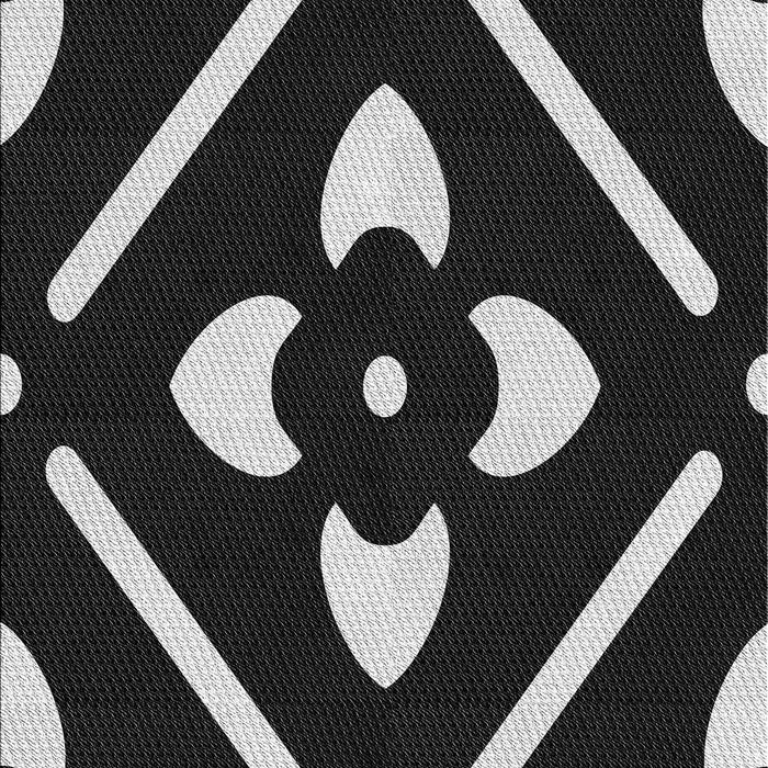 Patterned Black Rug, pat2342gry