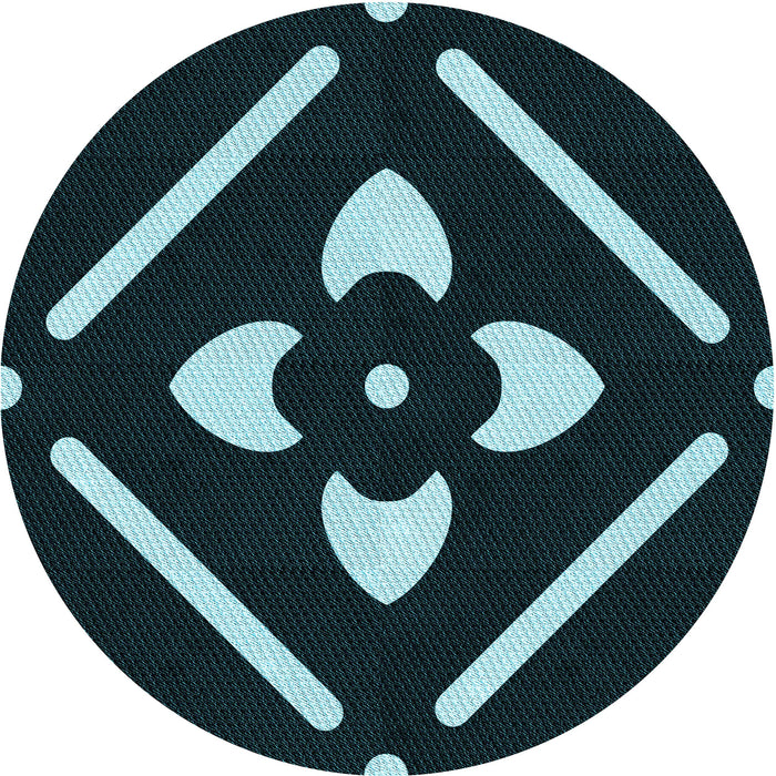 Square Patterned Black Rug, pat2342lblu