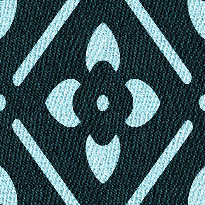 Patterned Black Rug, pat2342lblu