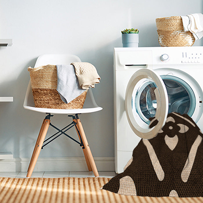 Machine Washable Transitional Black Brown Rug in a Washing Machine, wshpat2342org