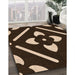 Machine Washable Transitional Black Brown Rug in a Family Room, wshpat2342org