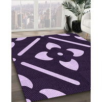 Patterned Lilac Purple Rug, pat2342pur