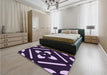 Patterned Lilac Purple Rug in a Bedroom, pat2342pur