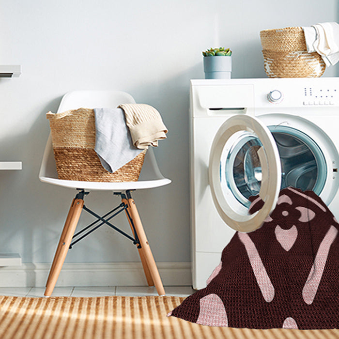 Machine Washable Transitional Chocolate Brown Rug in a Washing Machine, wshpat2342rd