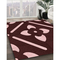 Patterned Chocolate Brown Rug, pat2342rd