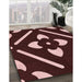 Patterned Chocolate Brown Rug in Family Room, pat2342rd