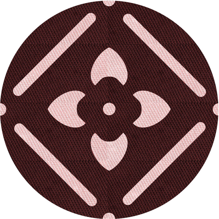 Square Patterned Chocolate Brown Rug, pat2342rd