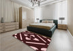 Patterned Chocolate Brown Rug in a Bedroom, pat2342rd