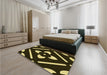 Patterned Caramel Brown Rug in a Bedroom, pat2342yw