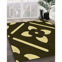 Patterned Caramel Brown Rug, pat2342yw