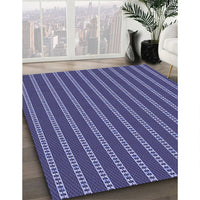 Patterned Medium Slate Blue Rug, pat2344blu