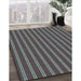 Patterned Dark Brown Rug in Family Room, pat2344lblu