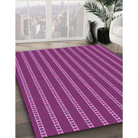 Patterned Medium Violet Red Pink Rug, pat2344pur