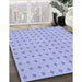 Patterned Purple Rug in Family Room, pat2346blu