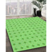 Patterned Emerald Green Rug in Family Room, pat2346grn