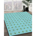 Patterned Macaw Blue Green Rug in Family Room, pat2346lblu