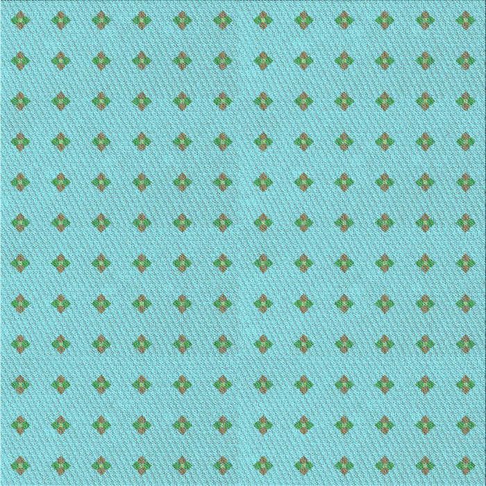 Round Patterned Macaw Blue Green Rug, pat2346lblu