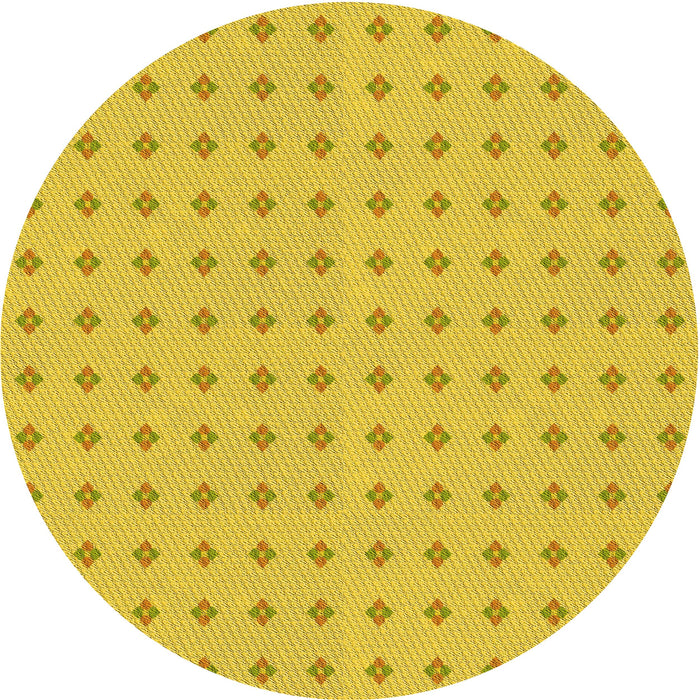 Square Patterned Golden Yellow Rug, pat2346yw