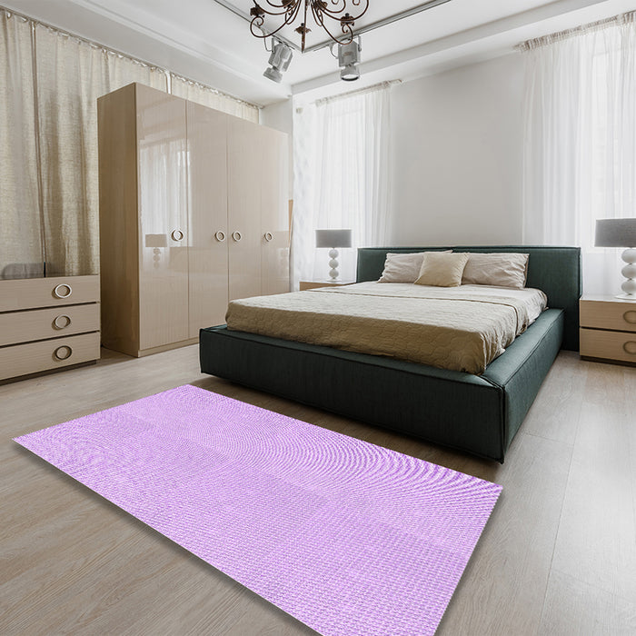 Patterned Violet Purple Rug in a Bedroom, pat2347pur
