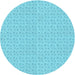 Square Patterned Bright Turquoise Blue Rug, pat2348lblu