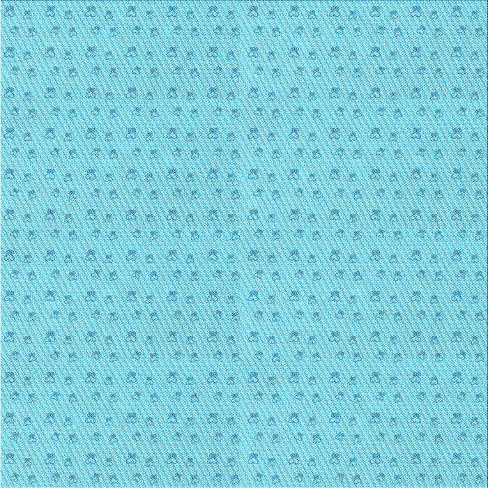 Round Patterned Bright Turquoise Blue Rug, pat2348lblu