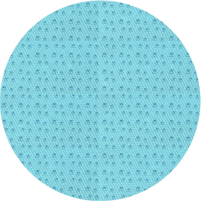 Square Machine Washable Transitional Bright Turquoise Blue Rug in a Living Room, wshpat2348lblu