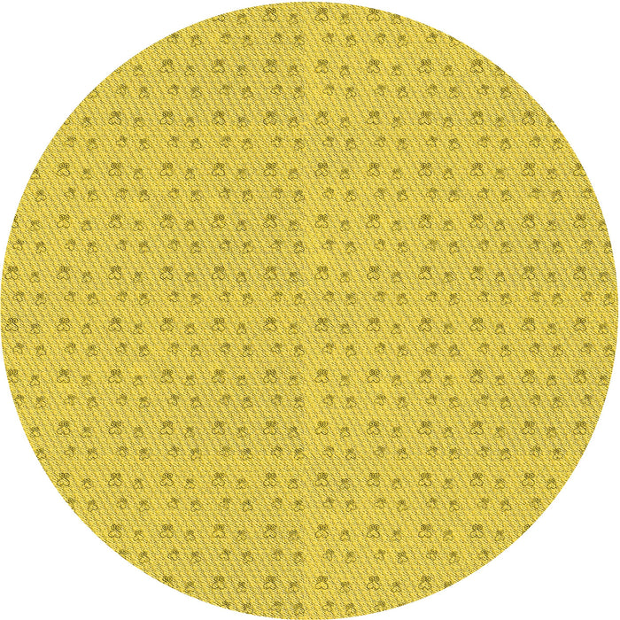 Square Machine Washable Transitional Yellow Rug in a Living Room, wshpat2348yw