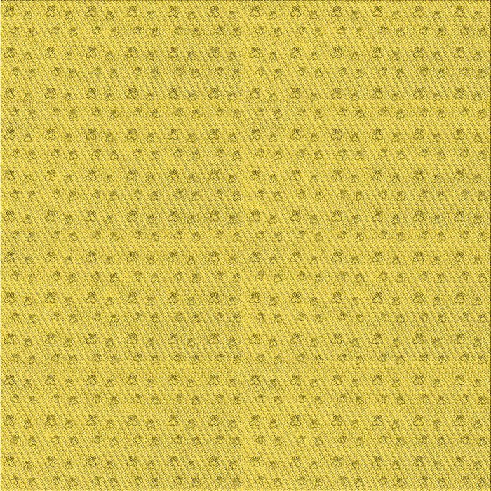 Round Machine Washable Transitional Yellow Rug, wshpat2348yw