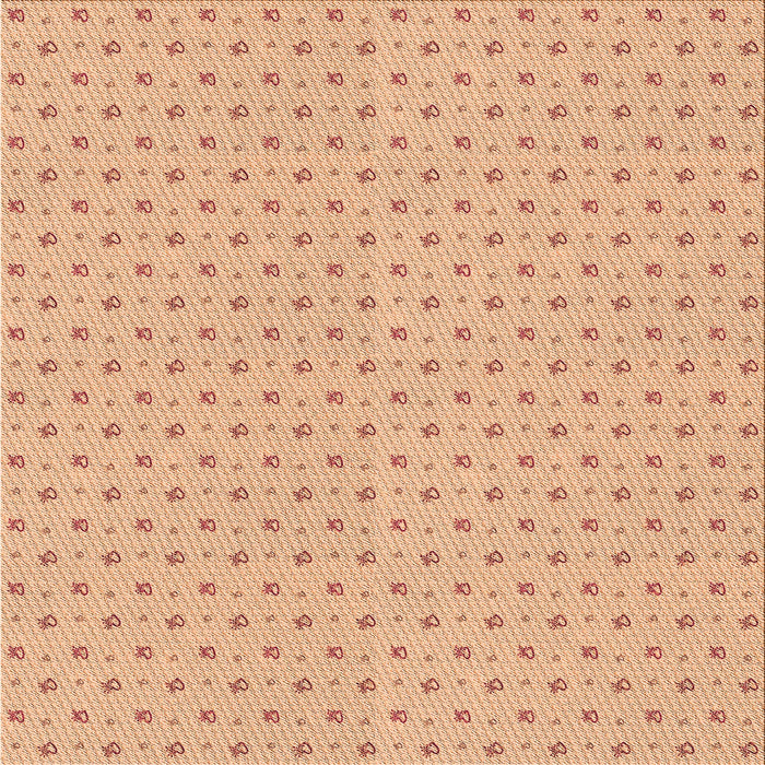 Round Patterned Orange Rug, pat2349org