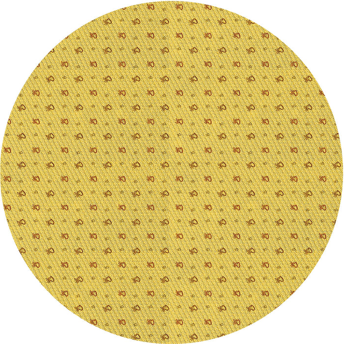 Square Machine Washable Transitional Golden Yellow Rug in a Living Room, wshpat2349yw
