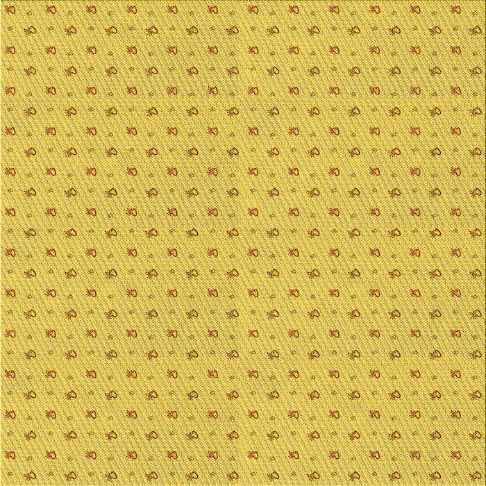 Round Patterned Golden Yellow Rug, pat2349yw