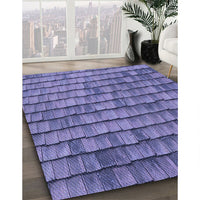 Patterned Deep Periwinkle Purple Rug, pat235blu