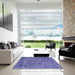 Machine Washable Transitional Deep Periwinkle Purple Rug in a Kitchen, wshpat235blu