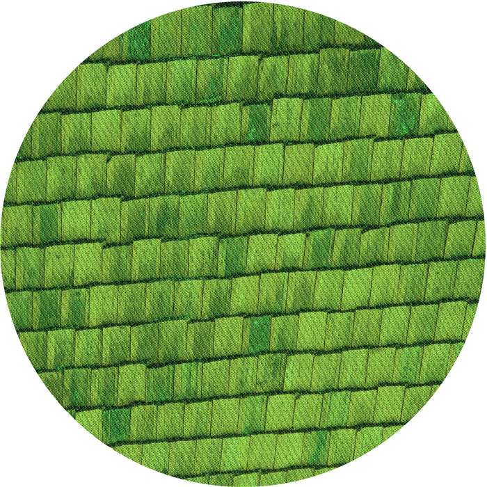 Square Machine Washable Transitional Green Rug in a Living Room, wshpat235grn