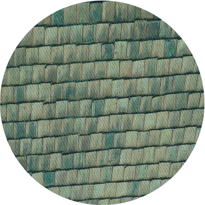 Square Patterned Green Rug, pat235lblu