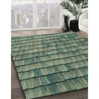 Patterned Green Rug, pat235lblu