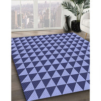 Patterned Denim Blue Rug, pat2351blu