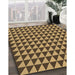 Machine Washable Transitional Yellow Rug in a Family Room, wshpat2351brn