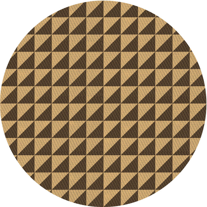 Square Patterned Yellow Rug, pat2351brn