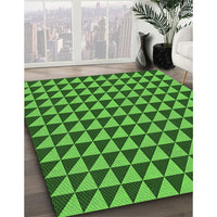 Patterned Deep Emerald Green Rug, pat2351grn