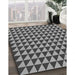 Machine Washable Transitional Black Rug in a Family Room, wshpat2351gry